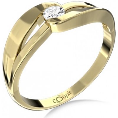 Couple prsten Rosa žluté zlato se zirkonem 6610237 0 1 – Zboží Dáma