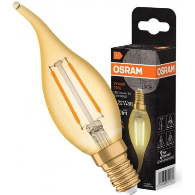 Osram B40 Candle E14 2,5W = 22W 220 lm 2400K Warm Vintage 1906 – Zboží Mobilmania