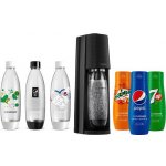 SodaStream Terra Black + láhve FUSE 3 x 1l + Sirup Pepsi 440 ml + Sirup Mirinda 440 ml + Sirup 7UP 440 ml – Zbozi.Blesk.cz