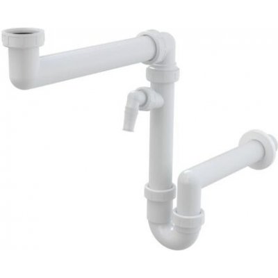 Alcadrain prostorově úsporný dřezový sifon s přípojkou a převlečnou maticí 6/4" A872P – Zboží Dáma