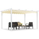 Garden Point pergola na terasu 3x4 m Barbados bílá a béžová – Zboží Mobilmania