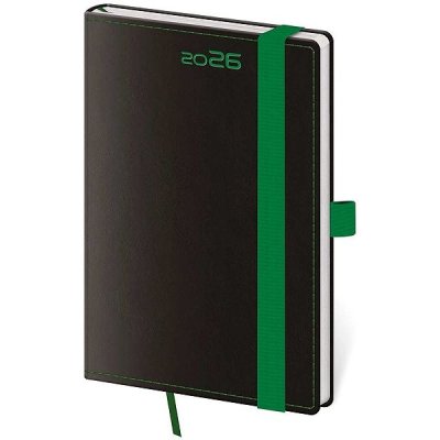 Helma 365 Diář 2026 týdenní kapesní diář černozelený s poutkem na pero 580397 – Zboží Živě