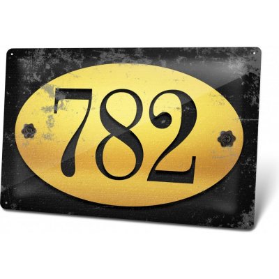 Domovní číslo - Plechová cedulka "Gold" Plechová cedulka - Domovní číslo "Gold", 300 x 200 mm, Kód: 26453 – Zbozi.Blesk.cz