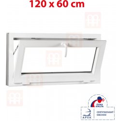 OKNA HNED Plastové okno 120x60 cm (1200x600 mm) bílé sklopné
