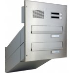 2x poštovní schránka D-042 k zazdění do sloupku + čelní deska s 2x zvonkem a HM ABB - NEREZ / šedá – Hledejceny.cz