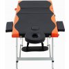 Masážní stůl a židle Vidaxl Skládací masážní stůl se 3 zónami hliník černo-oranžový