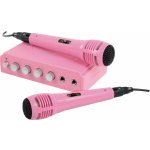 König HAV KM11P Karaoke mixer 2 mikrofony růžový – Zboží Mobilmania