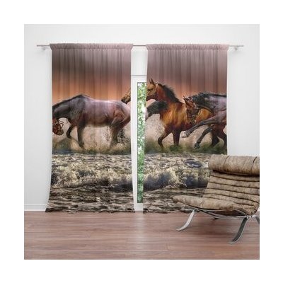 Sablio Závěs Koně ve vodě: 2ks 140x250cm – Hledejceny.cz