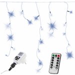 Goleto Vánoční LED řetěz déšť 5 m včetně dálkového ovládání studená bílá 200 LED – Sleviste.cz
