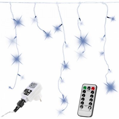 Goleto Vánoční LED řetěz déšť 5 m včetně dálkového ovládání studená bílá 200 LED
