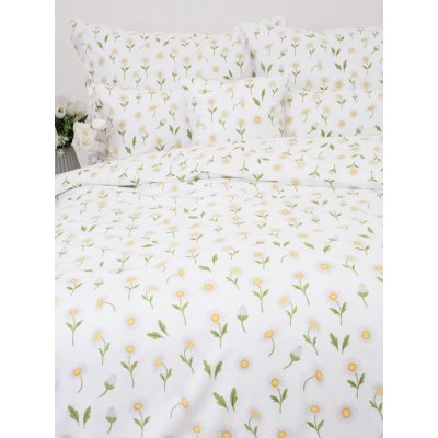 MKLuzkoviny.cz bavlna povlečení Renforcé Sedmikrásky bílé 140x200 70x90 – Hledejceny.cz