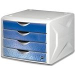 Helit Chameleon H6129634 zásuvkový box 4 zásuvky modrý A4 – Zboží Mobilmania