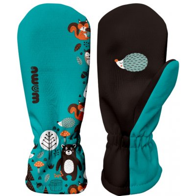 Wamu Dětské softshellové rukavice Medvědi Tyrkysová – Zboží Dáma