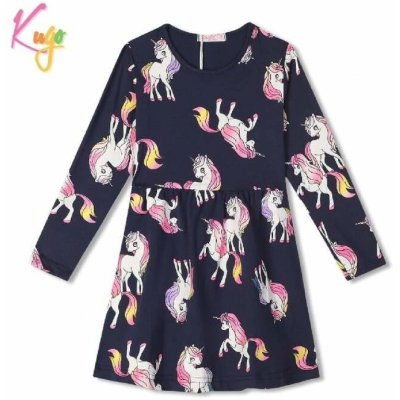 Kugo dívčí šaty dl.r. HC9358 tmavě modré – Zboží Dáma