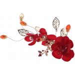B-TOP Ozdoba do vlasů KVĚTY S PERLAMI A KAMÍNKY - červená – Zboží Dáma