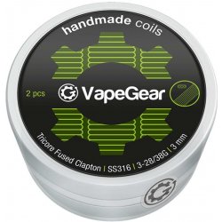 VapeGear Handmade Coils Tricore Fused Clapton SS316 3-28/38G 3mm 2ks