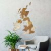 Nástěnné mapy Dřevěná mapa Velké Británie 78 x 44 cm