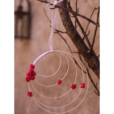 Paris Dekorace Ratanové věnečky růže fuchsia – Zboží Dáma