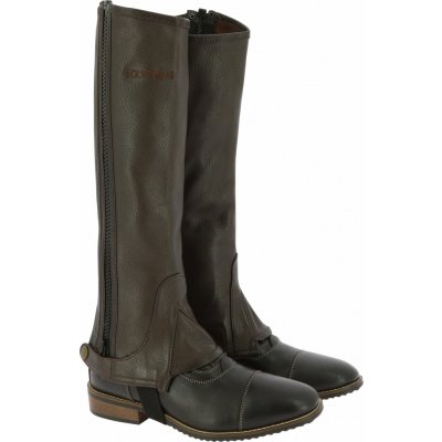 EQUITHÈME Minichapsy koženépro dospělé hnědé – Sleviste.cz