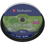 Verbatim CD-RW 700MB 12x, SERL, spindle, 10ks (43480) – Zboží Živě