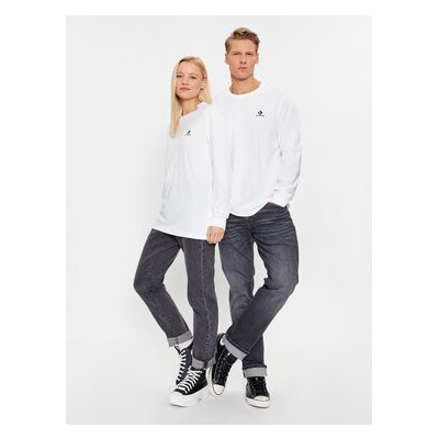 Converse Halenka Classic Fit Left Chest Star Chev Emb Long Sleeve Tee 10023872-A01 Bílá – Zboží Mobilmania