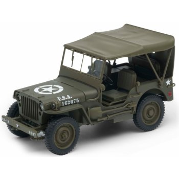 Welly Jeep Willys matná olivová U.S. Army 1:18