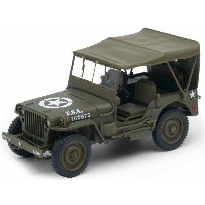 Welly Jeep Willys matná olivová U.S. Army 1:18 – Zboží Mobilmania