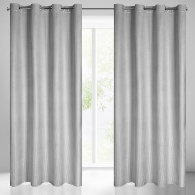 Takoy Sametový závěs DARCY se stříbřitým potiskem pepitky-HF-384600 | 140 x 250 cm – Hledejceny.cz