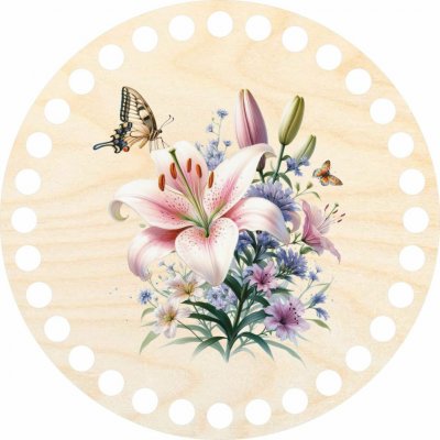Woody Crafts Dno, víko, kruh 15 cm, Lilie – Sleviste.cz