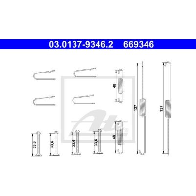 Sada přílušenství brzových čelistí ATE 03.0137-9346.2 (03013793462) – Zboží Mobilmania