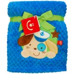 Bobobaby Deka dětská do postýlky z mikroplyše s 3D aplikací modrý pejsek – Zboží Dáma