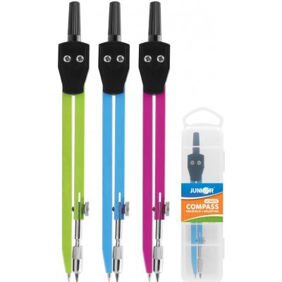 JUNIOR kružítko školní SC18002D barevné + tuha Modrá – Zboží Dáma