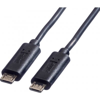 Roline 11.02.8307 USB 2.0l, microUSB B(M) - microUSB B(M), 0,3m, OTG, černý – Zboží Mobilmania