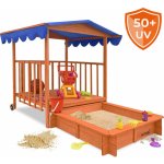 Jurhan Pískoviště s verandou HARVY 130x130x143 cm hnědá/modrá 66727 – Zbozi.Blesk.cz