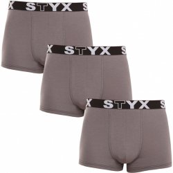 Styx 3Pack pánské boxerky sportovní guma nadrozměr tmavě šedé