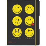 Herlitz sešit flex A4 2x čtverečkovaný + linkovaný PP black smiley – Zboží Dáma