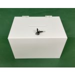 Kasička pokladnička 300x200x200 mm bílé plexi opál – Zboží Dáma