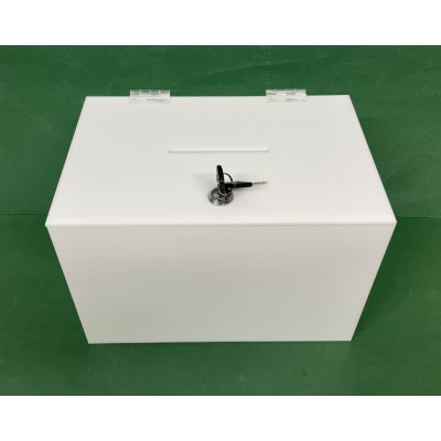 Kasička pokladnička 300x200x200 mm bílé plexi opál – Zboží Dáma