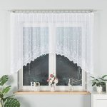 Dekorační oblouková krátká záclona na žabky KAROLINA 120 bílá 300x120 cm MyBestHome – Hledejceny.cz