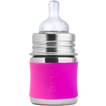 Pura nerezová kojenecká láhev 150ml růžová