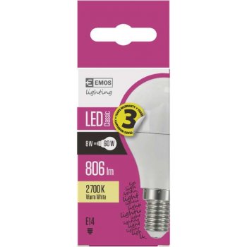 Emos LED žárovka Classic Globe 8W E14 teplá bílá