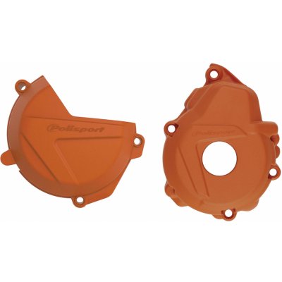 POLISPORT sada krytu alternátoru, spojky a vodního čerpadla KTM EXC-F/XC-F 250/350 17-22; HUSQVARNA FC 250/350 19-22 barva oranžová (846400002+8460400002+8485200002) – Hledejceny.cz