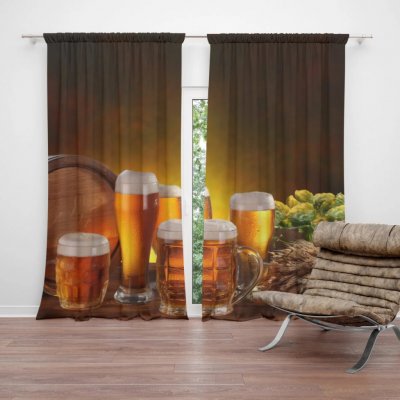 Sablio Závěs Sklenice s pivem: 2ks 140x250cm – Hledejceny.cz