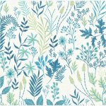 Vliesové tapety na zeď IMPOL 10143-43, rozměr 10,05 m x 0,53 m, floral modro-zelený, Erismann – Sleviste.cz