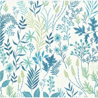 Vliesové tapety na zeď IMPOL 10143-43, rozměr 10,05 m x 0,53 m, floral modro-zelený, Erismann – Sleviste.cz