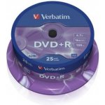 Verbatim DVD+R 4,7GB 16x, Advanced AZO+, cakebox, 25ks (43500) – Hledejceny.cz