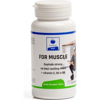 FIT-STYL For Muscle Maca 500 mg + vitamín C B2 a B6, 60 kapslí 53,5g – Zboží Mobilmania