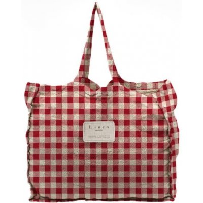 Látková taška Really Nice Things Linen Bag Red Vichy