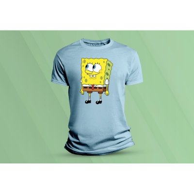 Sandratex dětské bavlněné tričko SpongeBob. Nebesky modrá