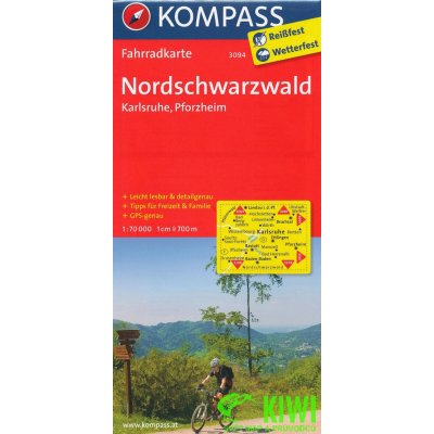 cyklomapa Nordschwarzwald 1:70 t. laminovaná – Zbozi.Blesk.cz